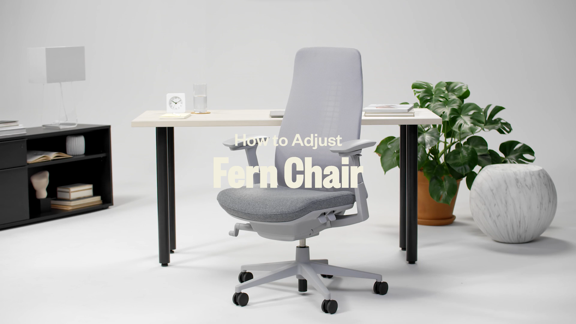 Load video: Instructions on how to adjust your Fern chair to fit you and the way you work.