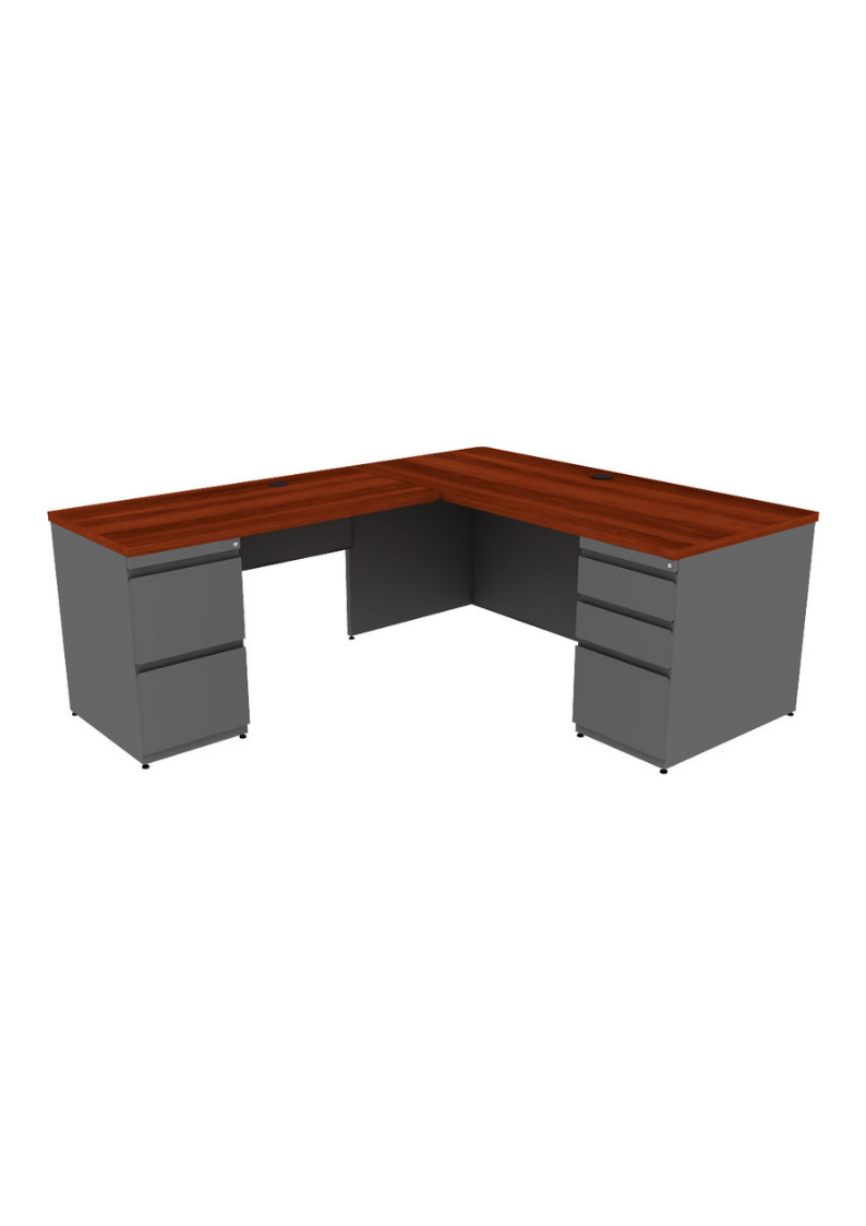 L Shape desk with hutch option