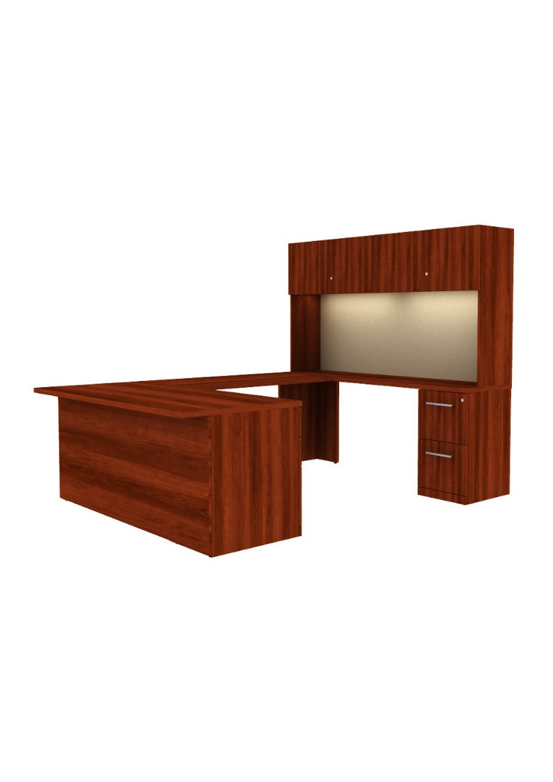 U-Shape Desk with Hutch Option Laminate